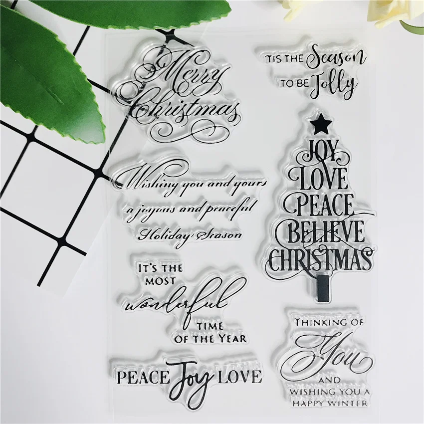 

Christmas Words Tree Fairy Silicone Clear Stamps For Scrapbooking/New 2019 Card Making Bullet Journal Sentiment Sweet Stamp 306