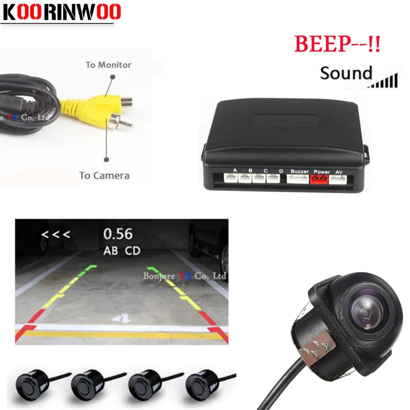Парктроник Koorinwoo камера заднего вида с 4 видеосистемами|car parking|parking sensorcar parking sensor |