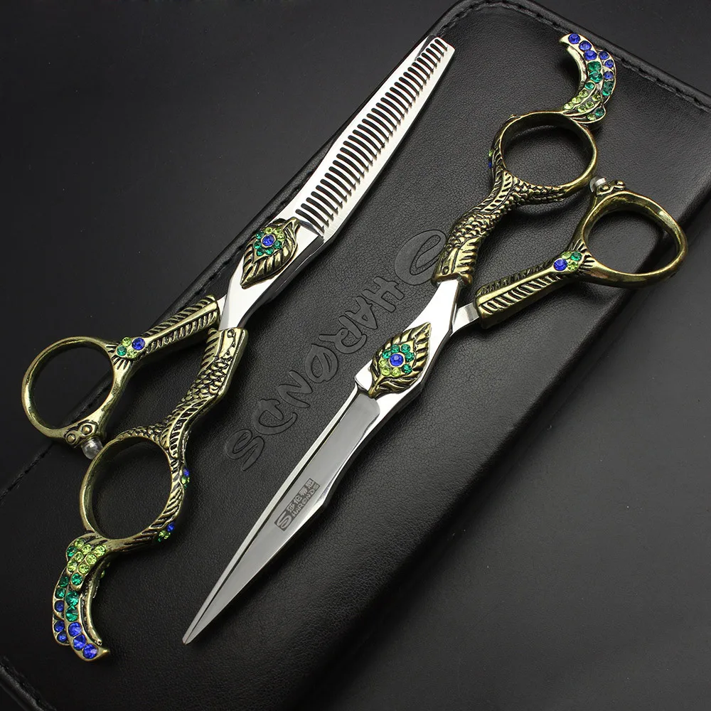 6 inch high quality hair scissors set professional haircutting shears hair cutting thinning