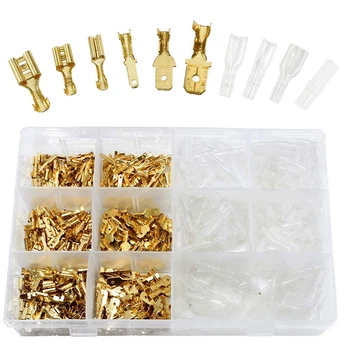 

360 Set Male And Female Hood Wiring Electrical Terminal Block With Insulated Sleeve Combination 3 Type 2.8Mm 4.8Mm 6.3 Mm Quic