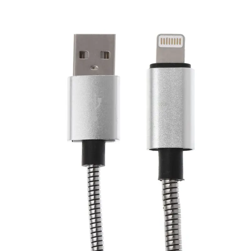 Серебристый Зарядка через usb кабель 2A металлическая пружина передачи данных плетеный провод гибкий шнур Тип-C Интерфейс для samsung huawei Google LG HT - Цвет: Серебристый