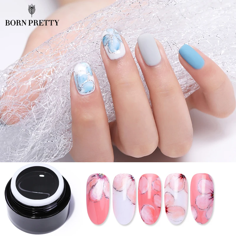 

BORN PRETTY 3D Transfer Printing Gel 5ml Starry Sky Foil Adhesive Glue Soak Off Nail Gel Varnish Manicure
