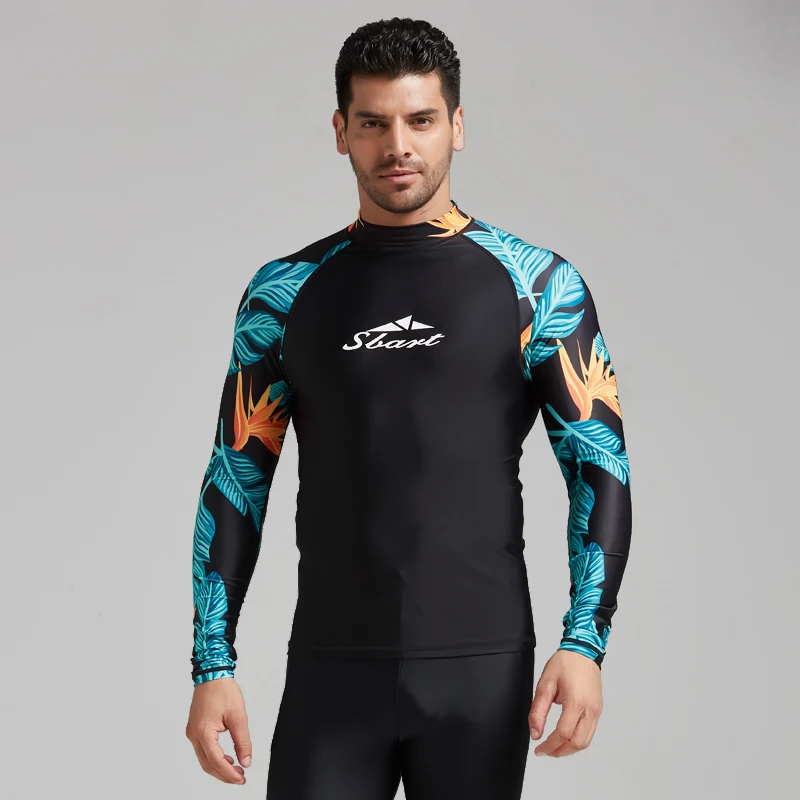 

Maillot de bain а manches longues pour hommes avec protection UV pour Surf chemise de Surf pour la natation, la voile, les combi