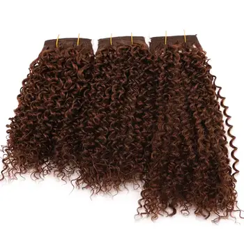 

Short curly high temperature kinky curl synthetic hair extension for black women