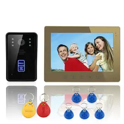 Бесплатная доставка 10 "RFID телефон видео домофон Системы Дверные звонки нажатием кнопки дистанционного разблокировать Ночное видение