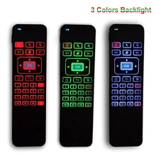 3 Colors Backlight 2.4G Fly Air Mouse Mini Wireless Gaming Keyboard Universal Remote Control Gamepad for Android TV Box X92 PS3