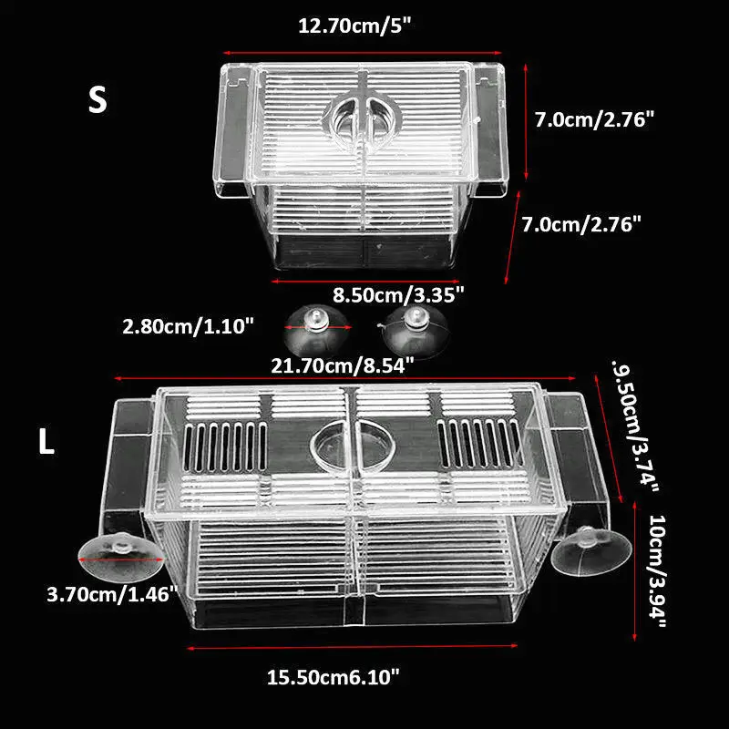 Аквариум двухслойный инкубатор прозрачный разведение ловушка коробка инкубатория Гуппи Бетта аквариум аксессуары поставки - Цвет: large