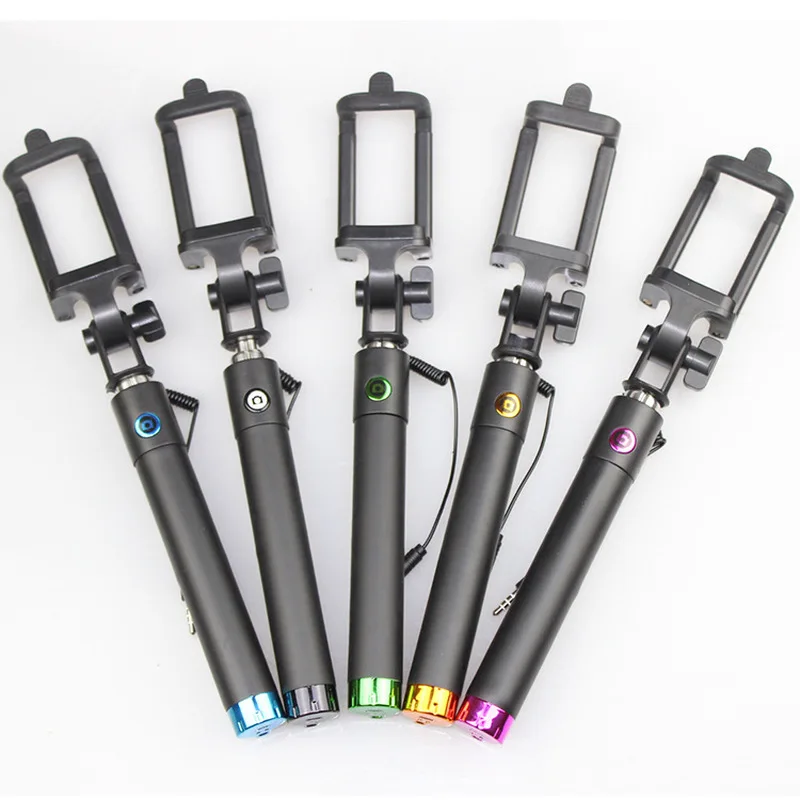 Mini Selfie Stick with Button Wired Silicone Handle Monopod Universal for IPhone 6 5 Android Samsung Huawei Xiaomi Sticks Mini Selfie Stick with Button Wired Silicone Handle Monopod Universal for IPhone 6 5 Android Samsung Huawei Xiaomi Sticks