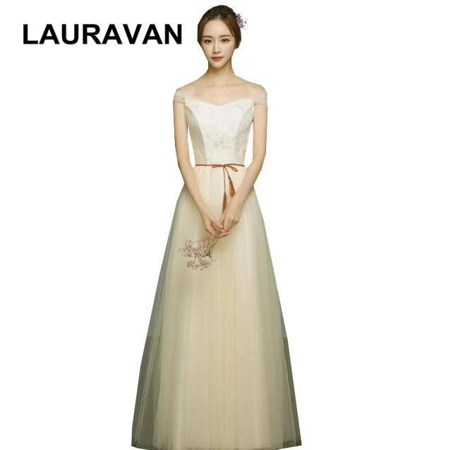 

champagne teen formal long convertible wrap tulle off the shoulder bridesmaid dresses ball gown brides maid dress for partys