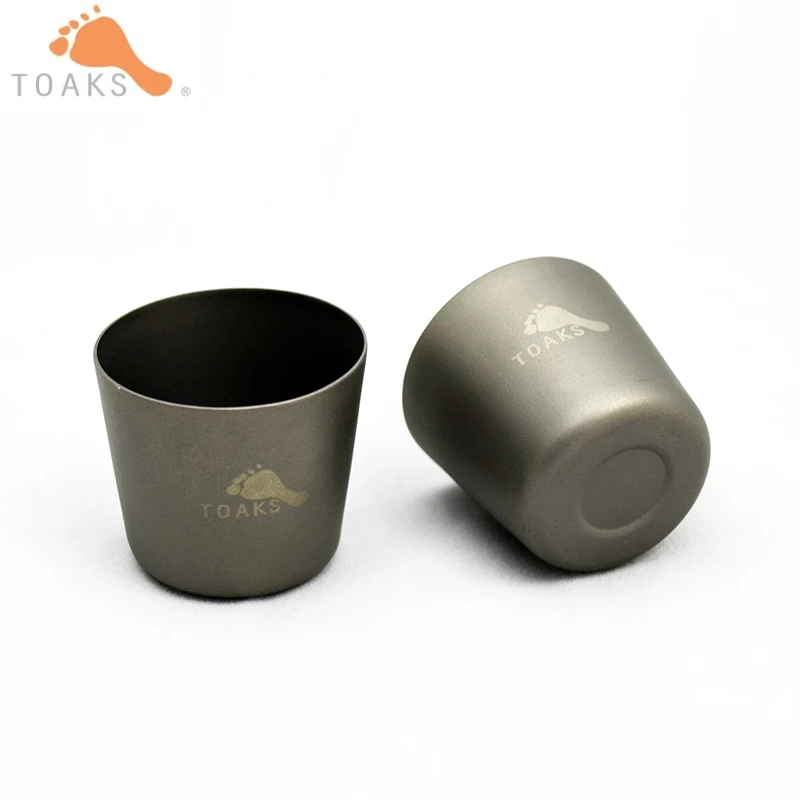 TOAKS Mini taza de té 30 ml Camping al aire libre de titanio de vidrio de vino de taza de agua Lightweigh 1-Pack/2 -Pack/4-paquete SG-01