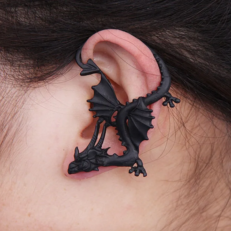 

1PC Hot Sale Fashion Jewelry Statement Earrings Punk Dragon Ear Cuff Earring Jackets Earrings For Women And Men Gifts EJ015