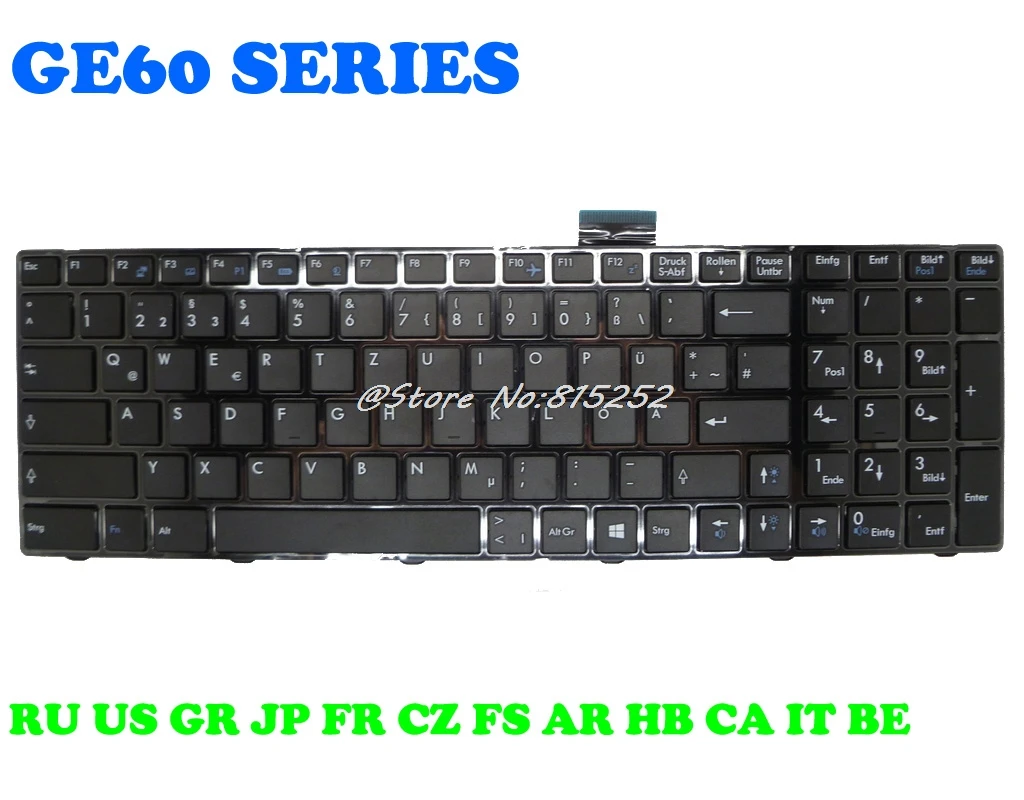 Клавиатура для ноутбука MSI GE60 GP70 V139922CK1 CS FR гр V123322IK1 SP V123322CK1 S1N 3ECZ2G1 SA0 3EFR2B1 3EFR2K1 США