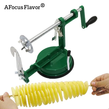 1 Pc Potato Twister Potato Slicer Stainless Steel Kitchen Accessories Tornado Slicer Manual Cutter Spiral Chips