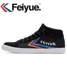 Feiyue высокие черные кроссовки Knight Классическая обувь боевых искусств занятий тхэквондо ушу и рисунком «кунг-фу»; мягкая удобная обувь