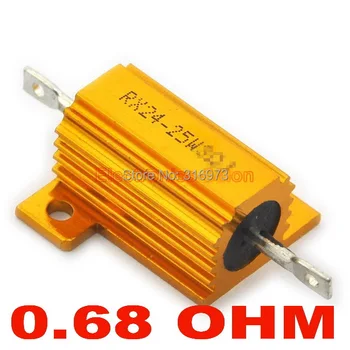 

(20 pcs/lot) 0.68 OHM 25W Wirewound Aluminum Housed Resistor, 25 Watts.