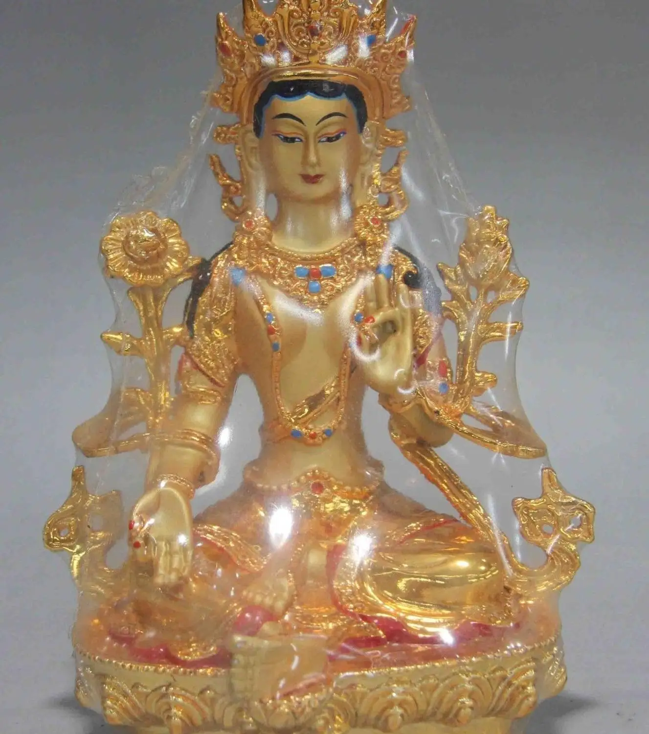 

Buddhsim Bronze Copper Gild Green TaRa Guan Yin Kwan-yin Boddhisattva God Statue