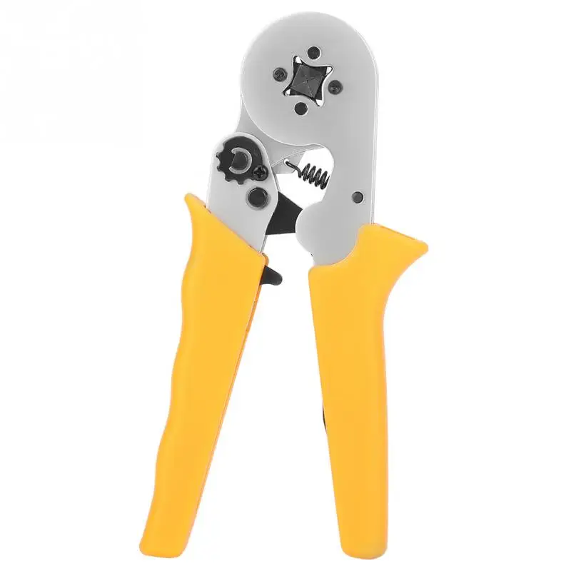 Yellow Wire Crimping Pliers Self Adjusting Ratcheting Terminal Cable