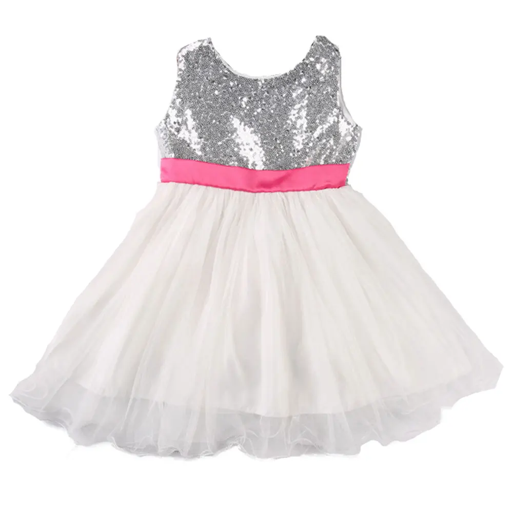 Свадебное платье принцессы с бантом; летняя фатиновая одежда с блестками для маленьких девочек; бальное платье; детская одежда; Детские праздничные платья