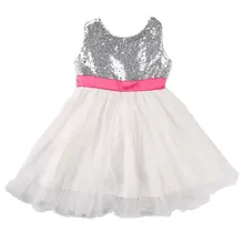 Свадебное платье принцессы с бантом; летняя фатиновая одежда с блестками для маленьких девочек; бальное платье; детская одежда; Детские праздничные платья