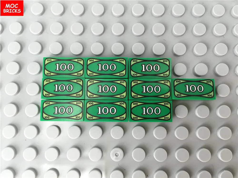 10 шт./партия Детский конструктор MOC Tile 1x2 с 100 долларовым купюром|toys educational|block brickskids
