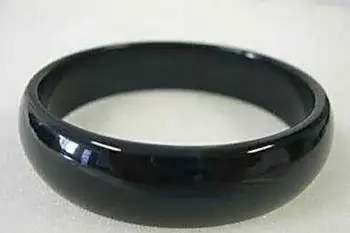 

Stunning chinese real black bangle bracelet 7.5"