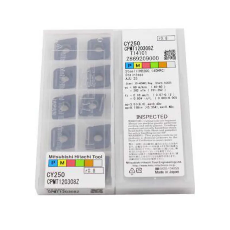CPMT 120308 CY250 original HITACHI carbide insert milling insert 10PCS