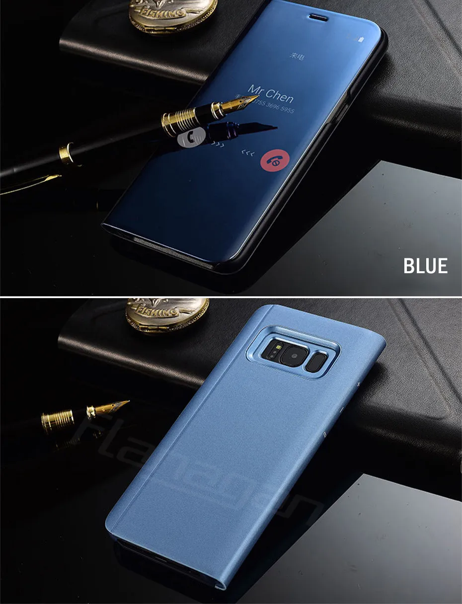 Умный зеркальный флип-чехол для телефона для samsung Galaxy M20 M10 S10E S8 S9 S10 плюс S7 край J4 J6 A6 A8 плюс A9 A30 A50 A10 A70 A40
