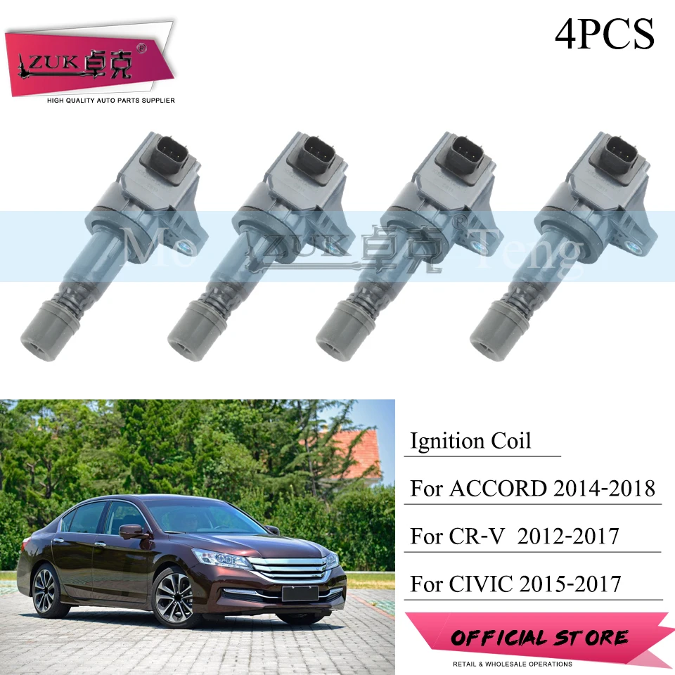 ZUK 4 шт. для HONDA Для CIVIC 2012- для ACCORD для CRV 2012- VEZEL HR-V XRV JADE для 1.8L 2.0L свечи катушки зажигания свечи