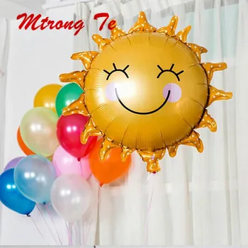 

10pcs Sunflower Foil Helium Balloons Smile Flower Inflatable Globos Baby Shower Birthday Party Decoration Classie Toys Air Ball
