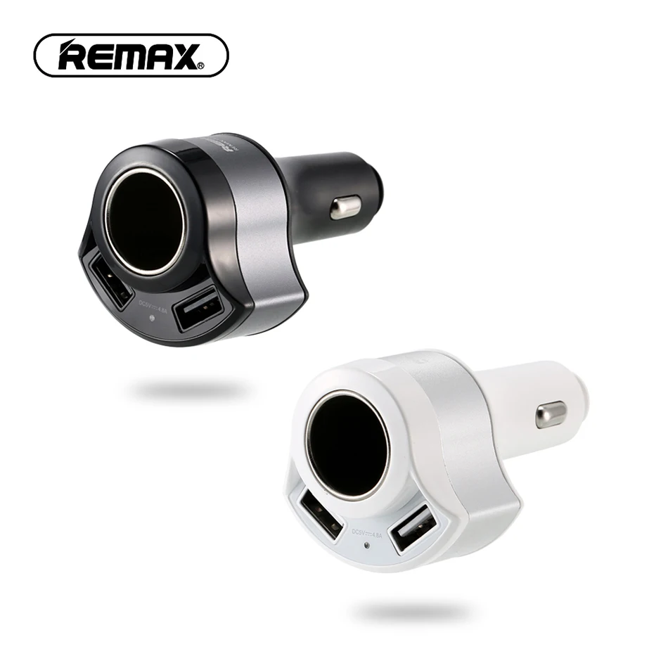 

REMAX Dual USB Car Charger with Cigarette Lighter Socket 4.8A Fast Charger power Adapter for iPhone 5 6 7/Samsung GPS dvr tablet