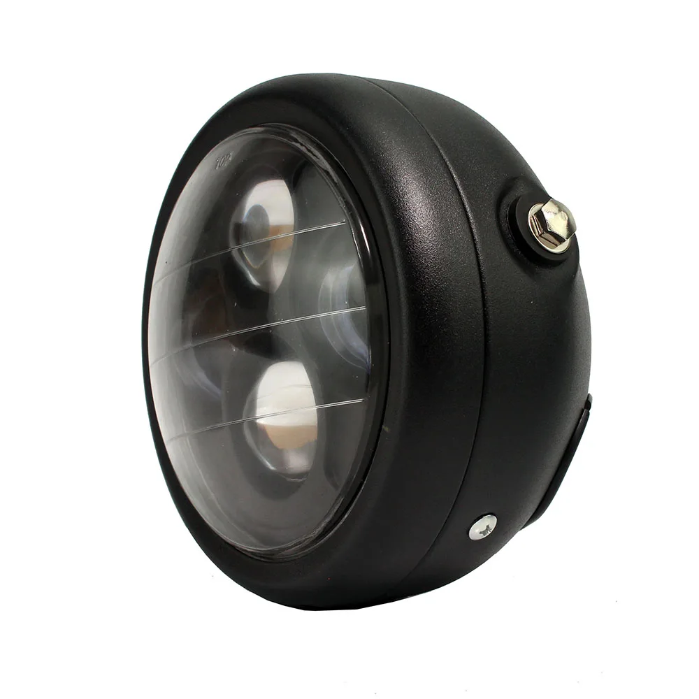 Черный Универсальный 6 5 &quotмотоцикл LED Проекция Кафе Racer фара для Harley Bobber Choppers HALO