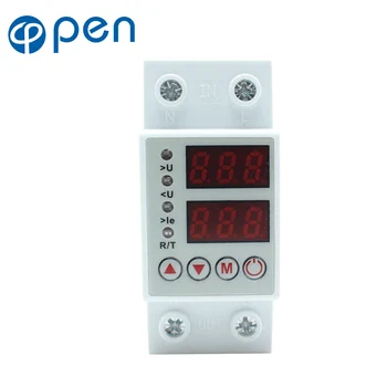 

Din rail LCD display Automatic recovery over/under voltage protector with over /under voltage/ over current protection