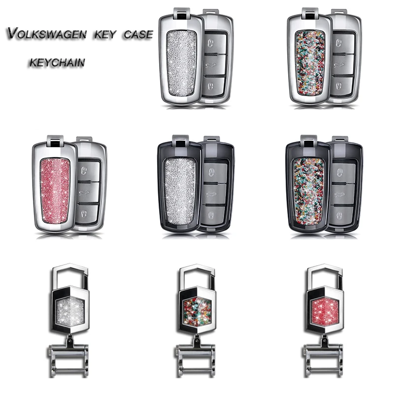 

Alloy Keychain ABS Car key cover set Fits VW polo b5 b6 golf 4 5 6 jetta mk6 tiguan Golf CrossFox Plus Eos Scirocco Beetle
