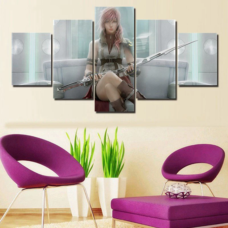 

Canvas Hd Prints Pictures Wall Artwork 5 Pieces Final Fantasy Game Painting Home Decoration Modular Poster Living Room Framed