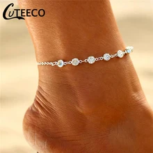 Новые европейские модные хрустальные женские браслеты для щиколотки звено цепи богемные золотые серебряные браслеты-цепочки бижутерия для ног