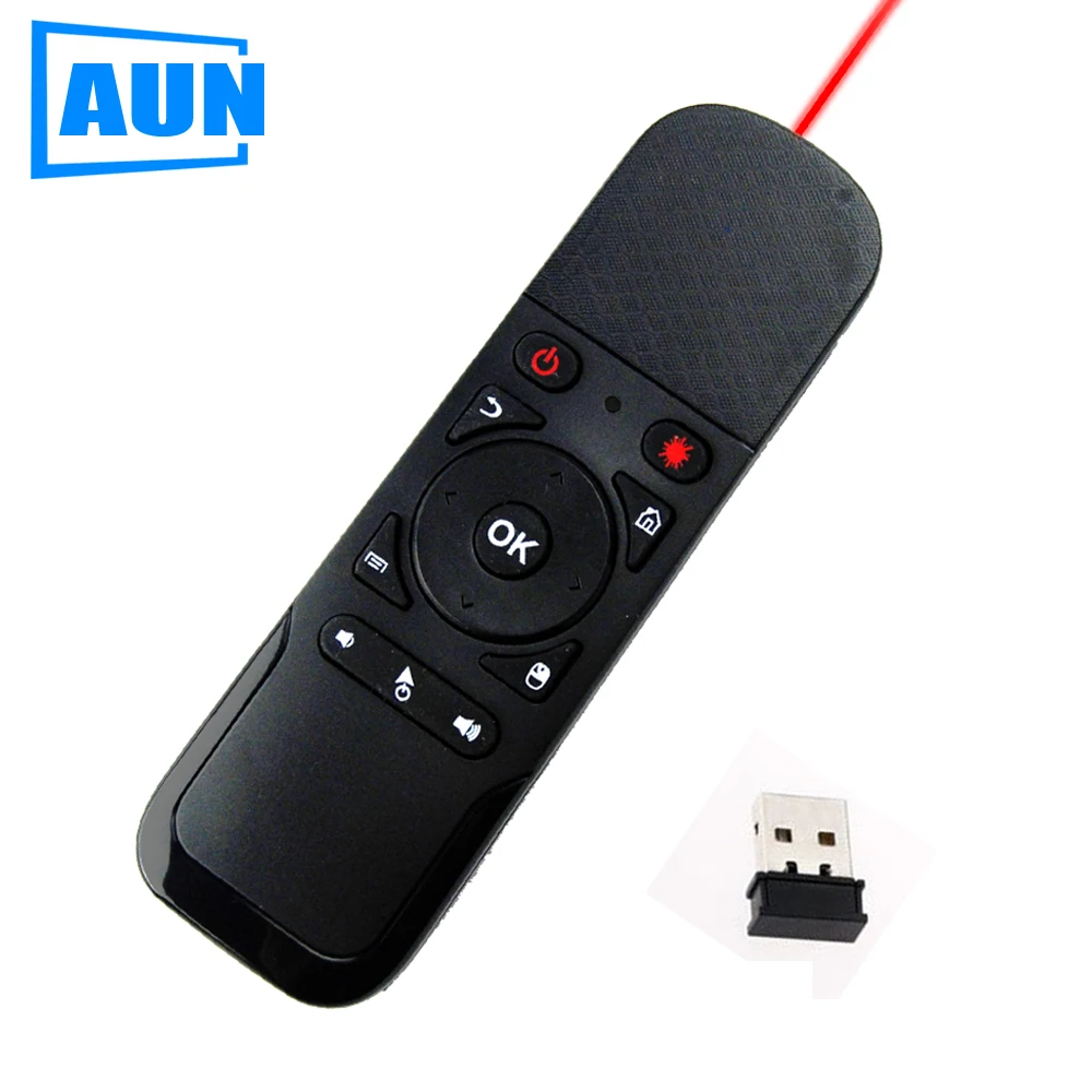 

AUN 2 in 1 Fly Air Mouse + Laser Pen 2.4G Wireless remote-control for PC, Android Tv Box, Projector Meeting