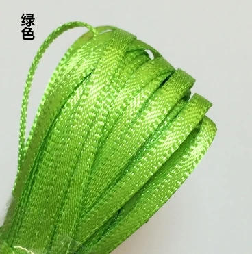 1 шт. = 5 м разных цветов супер тонкий шелк ленты 2 мм лента для Блит аксессуары для кукол ручной работы DIY Кукла Одежда Материал - Цвет: green