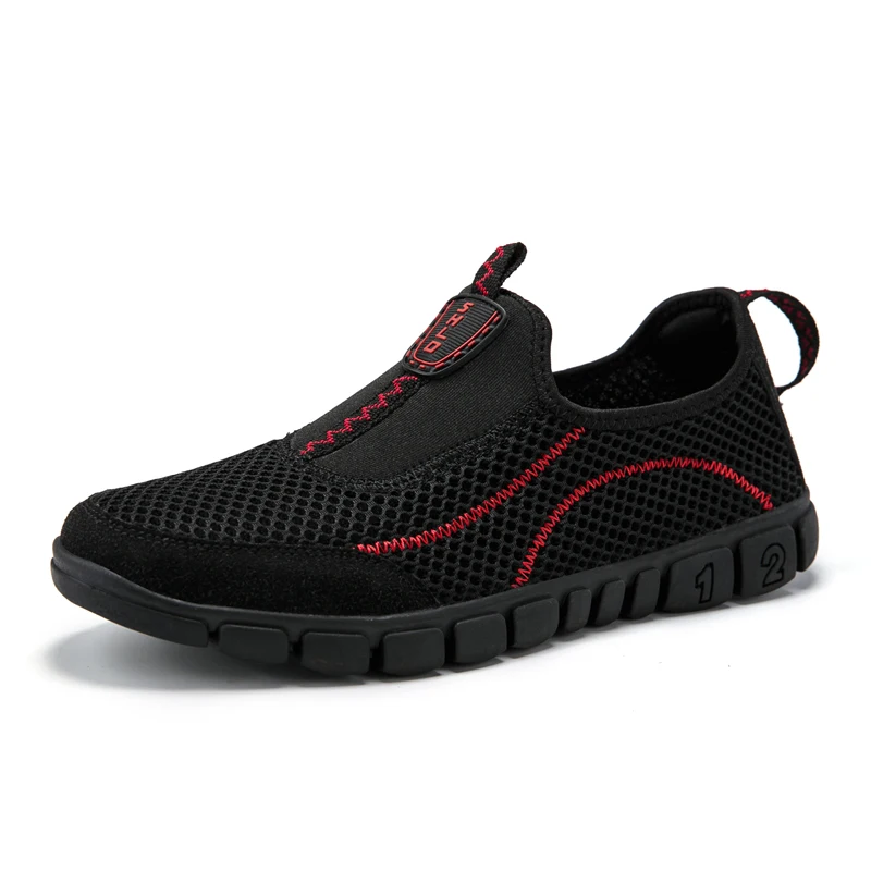 SusuGrace мужские летние кроссовки для бега дышащие кроссовки из сетки мужские туфли тренды удобные ультра фонарик уличный Спортивный обувь - Цвет: Black