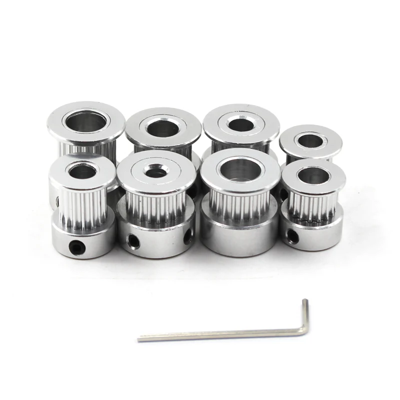 

10PCS GT2 Timing Belt Pulley 20 teeth Bore 5mm/6mm/6.35mm/8mm For Width 6mm 3D Printer (Wrench Included)