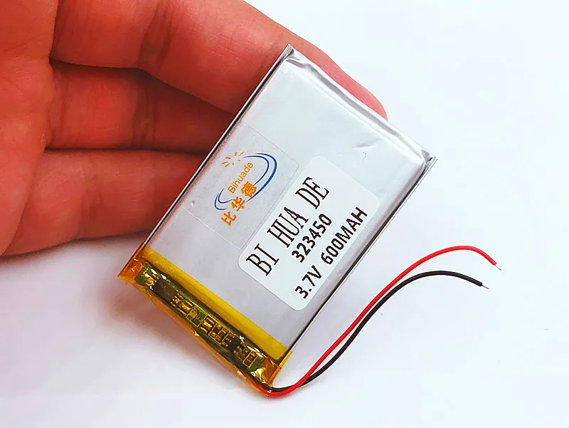 

eBook Rechargeable Battery 323450 600mah Li-Po lithium polymer battery 3.7v For GPS MP3 MP4 MP5 DVD PSP Toy Driving Recorder