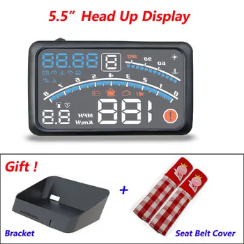 

4E 5.5" Car OBD2 II EUOBD Car HUD Head Up Display Overspeed Warning System Projector Windshield Auto Electronic HUD Car