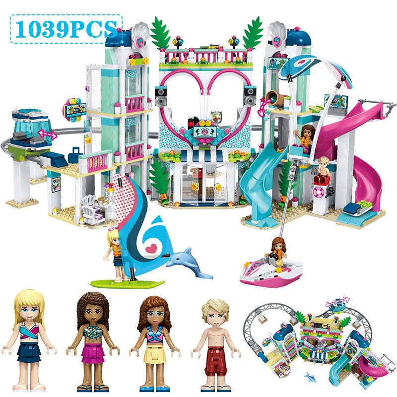 

Building Blocks Games Compatible LegoING Friends Sets Hotel The Heartlake City Resort House Brick Toys For Children Gift