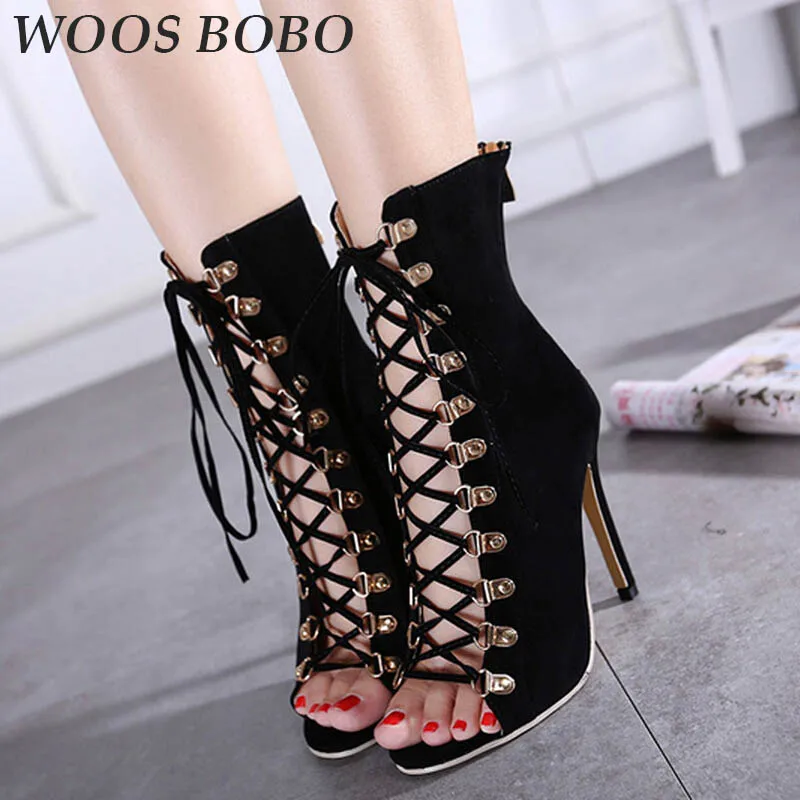 

BOBO Womens Peep Toe High Heels Sandals Sexy Party Thin Heels Woman Brand Summer Sandals Open Toe Elegant Female Casual Fashion