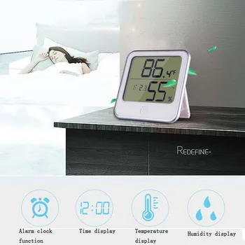 

Digital Thermometer Hygrometer Indoor Outdoor Temperature Hygrometer LCD Monitor Sensor Probe Weather Station Alarm Clock