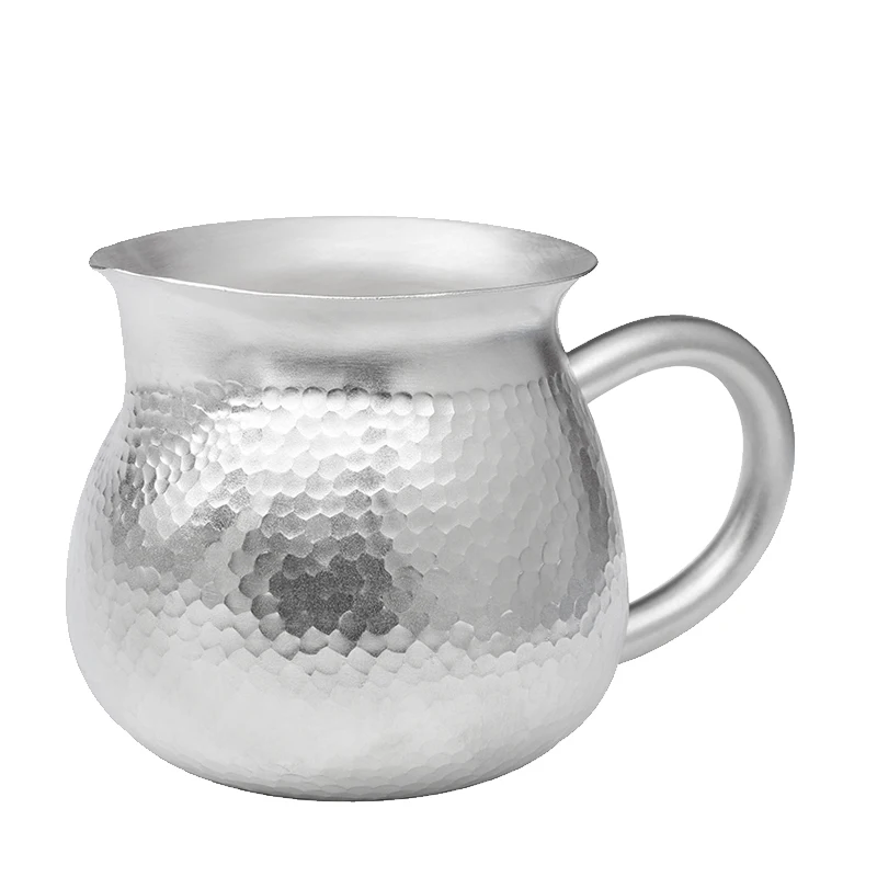 

Silver Handmade Kung Fu Teaware Fair Cup S999 Silver Tea Ceremony Tea-making Separator Silver Tea Sea