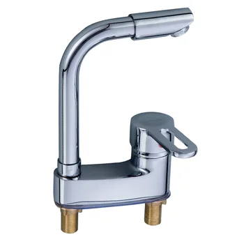 

Bathroom Faucet, Three - Hole Wash Basin Cold Hot Faucet, 360 Degrees Rotate Tap Double - Hole and Sink Waterfall Faucet Brass