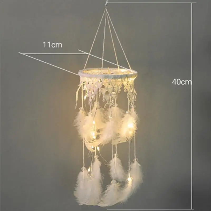 Ловец снов перо кружева девушка стиль Хранитель снов ручной работы со струнным светильник инновационный дом прикроватные настенные Висячие украшения