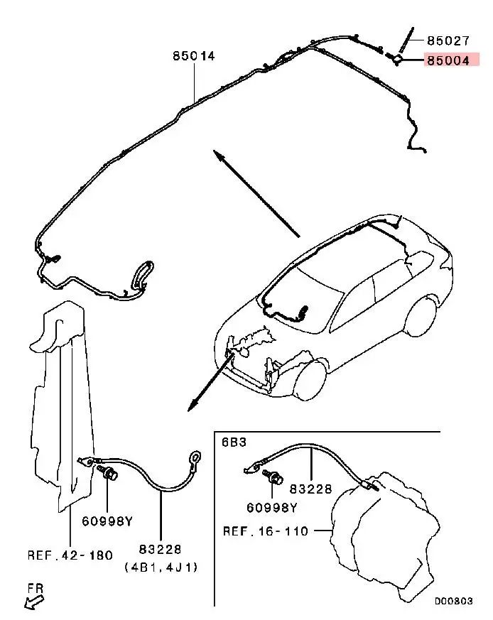 Основание антенны для Mitsubishi Lancer SPORTBACK Outlander Sport ASX 2005- 8723A184