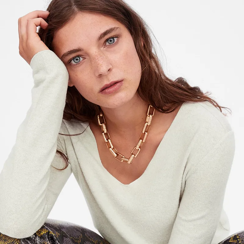 

2018 Simple Design Punk Chokers for Women Hollow Gold Link Neck Chain Geometric Element Drop Shipping ZA Necklaces NT171