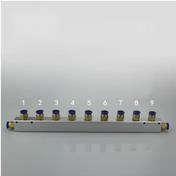 

Push Fit 8mm 9 Way 11 Port Pneumatic Quick Connector Air Compressor Fitting Manifold Splitter